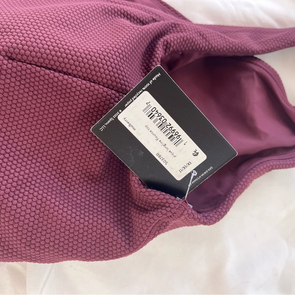 Spanx pique longline flounce swim top mulberry 1X - Picture 6 of 7